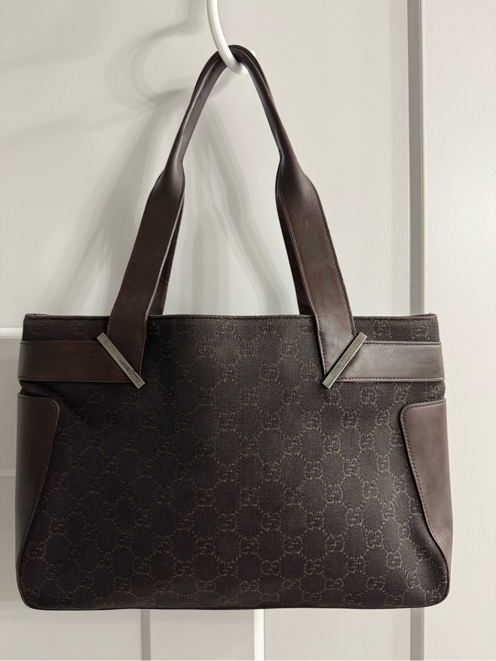 Gucci Brown Signature Canvas Shoulder Tote